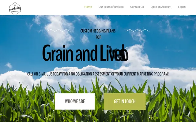 Ag Marketing Partners home page: custom hedging plans for grain and livestock