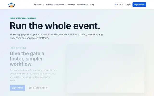 RFIDify home page: Run the whole event, with a ticket and RFID check-in screen